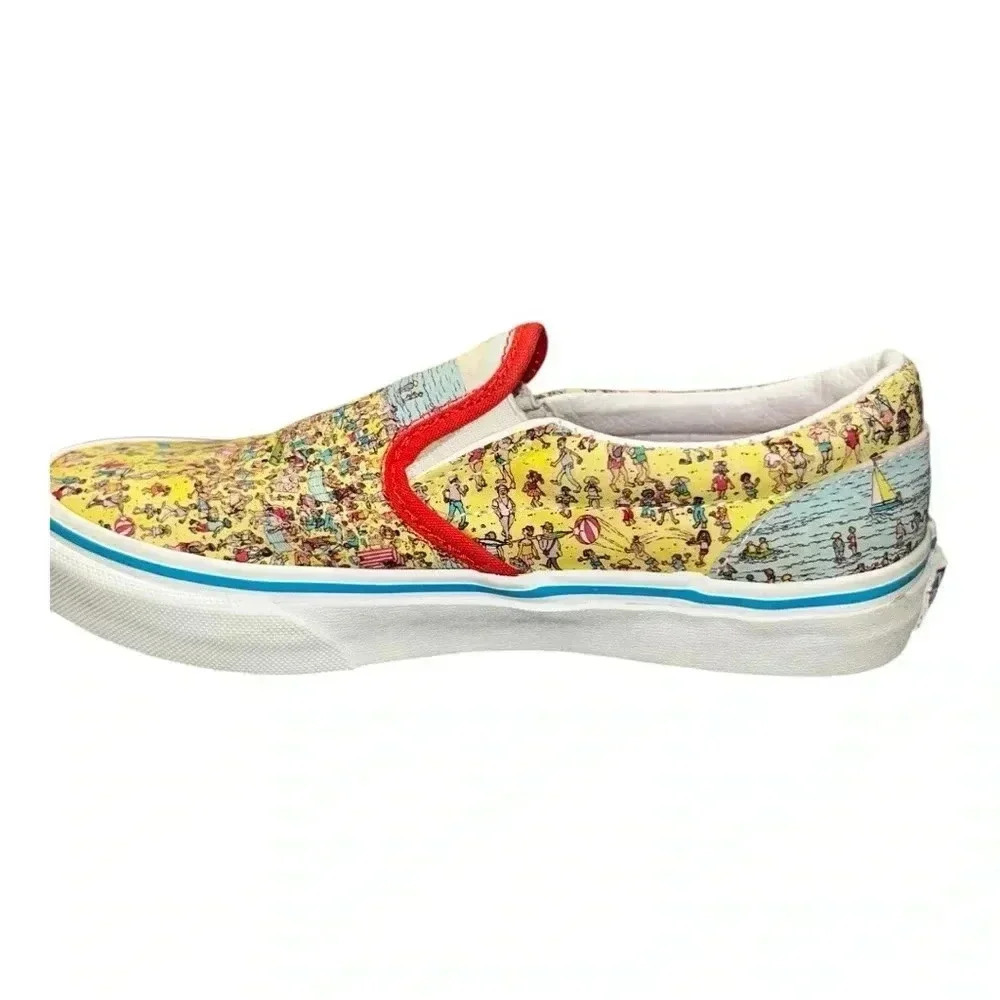 Vans x Where's Waldo Classic Slip-On Find Steve Beach Kids Size 3 - Picture 10 of 13